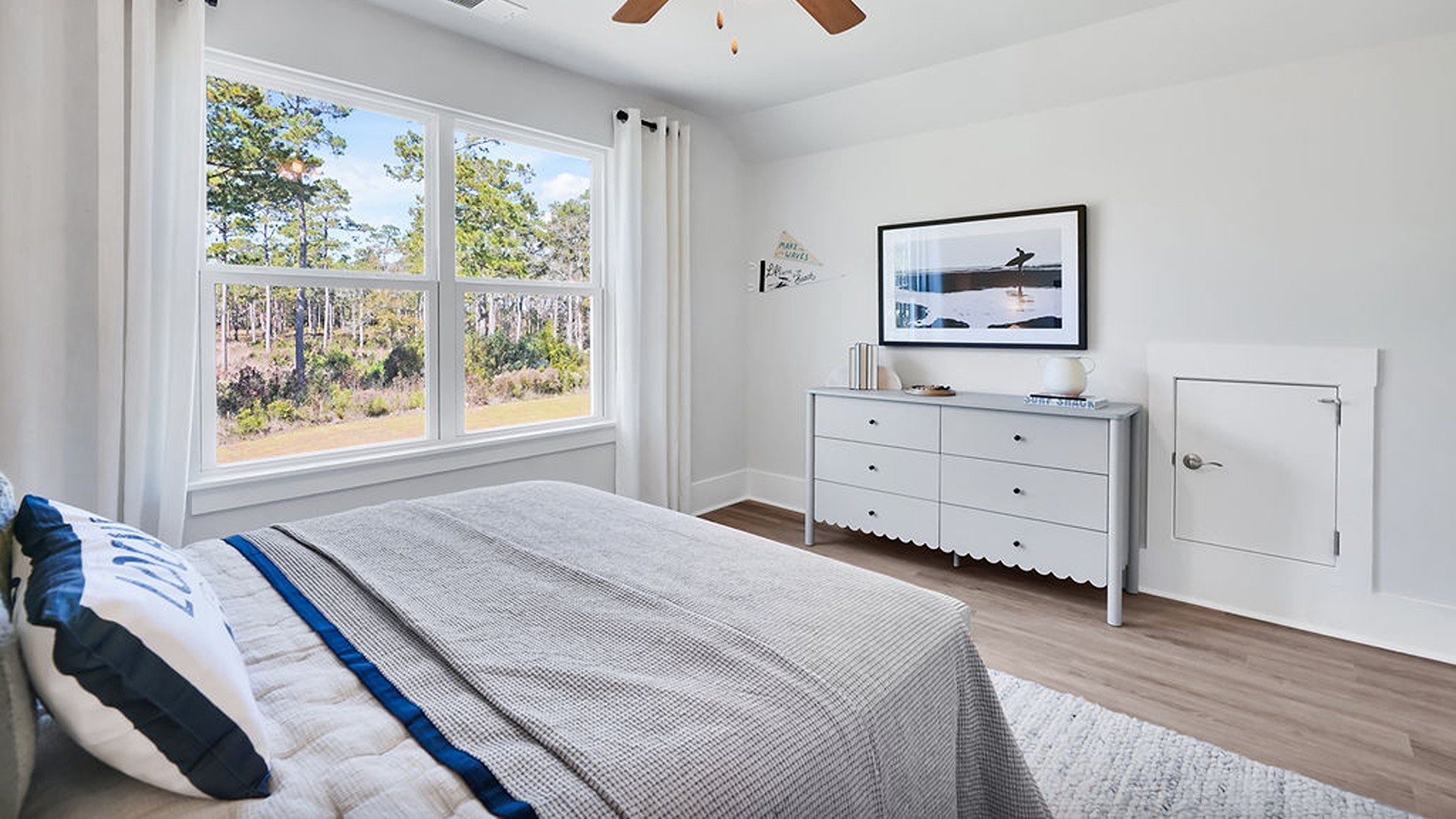 The primary bedroom has its own attached bathroom that features a walk-in closet and all the space you need to get ready in the morning. Sharing a sink isn’t a worry with the double vanity, and you also get additional privacy with a separate door for the toilet and shower.