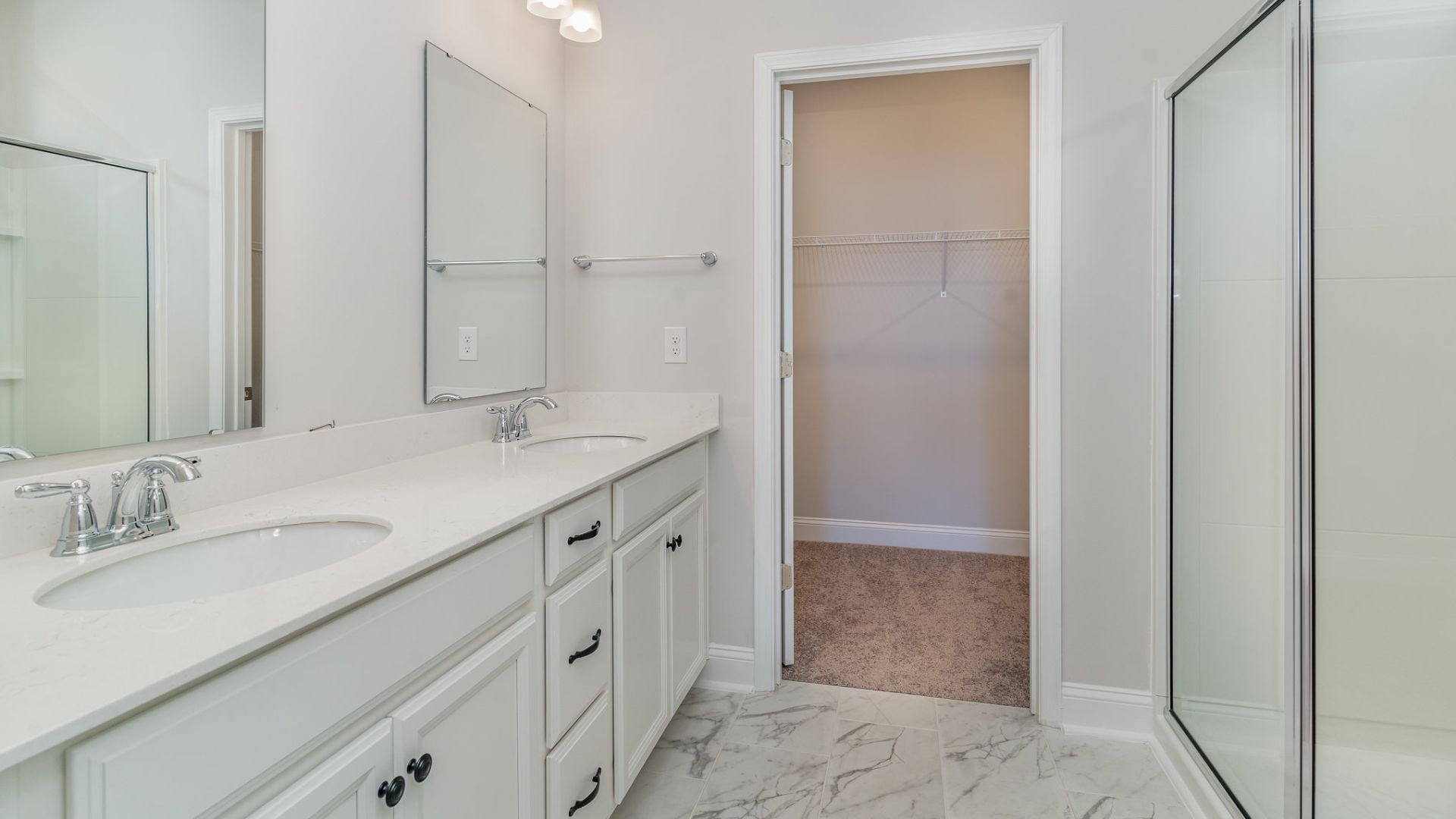 The primary bedroom has its own attached bathroom that features a walk-in closet and all the space you need to get ready in the morning. Sharing a sink isn’t a worry with the double vanity, and you also get additional privacy with a separate door for the toilet and shower.  You are greeted by a versatile loft on the second floor which is surrounded by the three additional bedrooms. In every bedroom you’ll have carpeted floors and a closet in each room. Whether these rooms become bedrooms, office spaces, or other bonus rooms, there is su