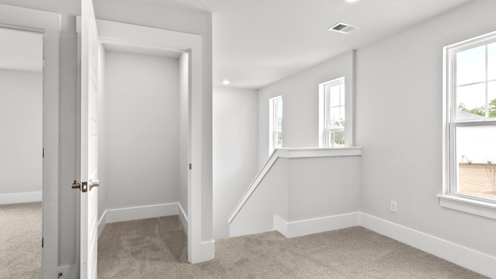 You are greeted by a versatile loft on the second floor which is surrounded by the three additional bedrooms. In every bedroom you’ll have carpeted floors and a closet in each room. Whether these rooms become bedrooms, office spaces, or other bonus rooms, there is sure to be comfort.