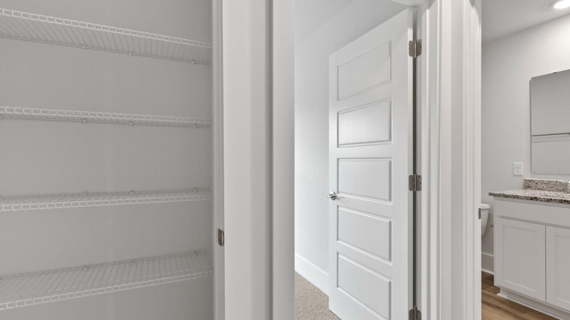 You are greeted by a versatile loft on the second floor which is surrounded by the three additional bedrooms. In every bedroom you’ll have carpeted floors and a closet in each room. Whether these rooms become bedrooms, office spaces, or other bonus rooms, there is sure to be comfort.