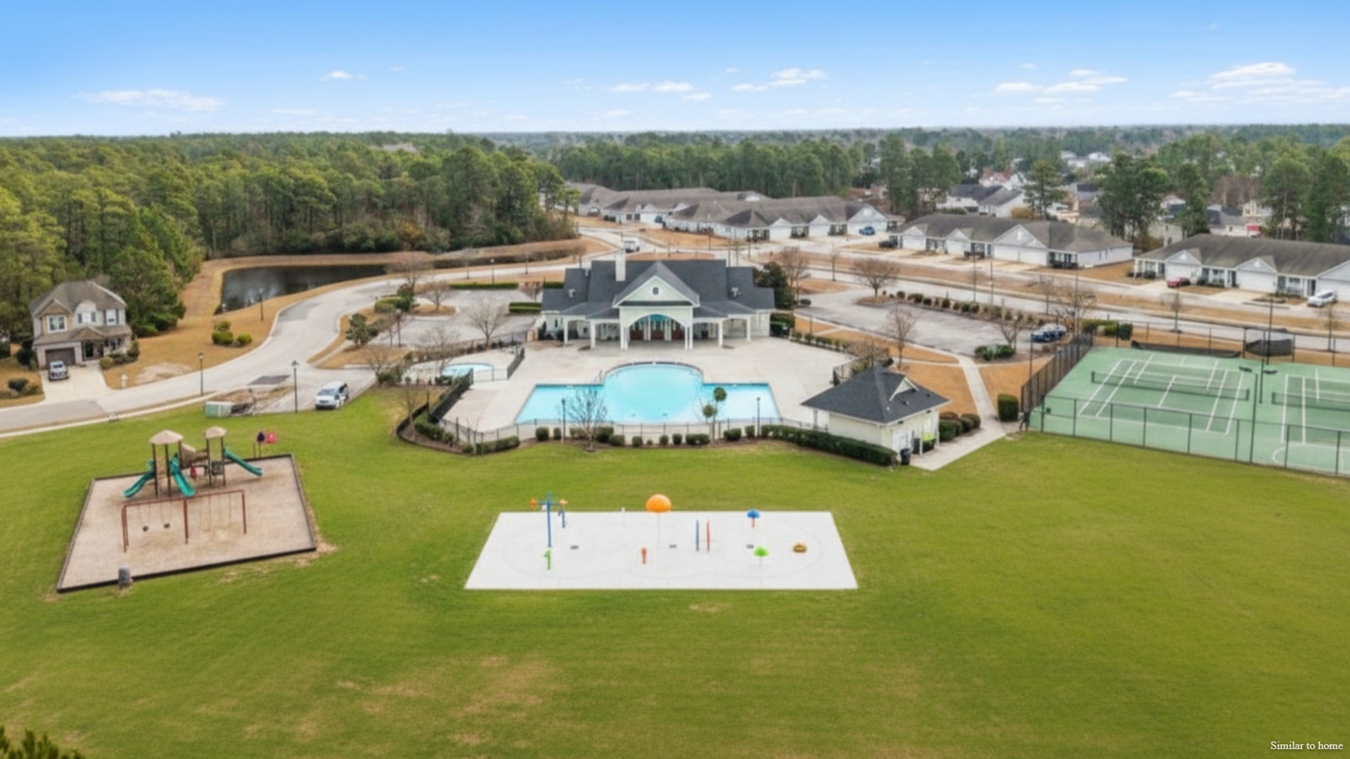 Homeowners have access to a range of amenities such as a well-equipped clubhouse, a fitness room, a spacious competition swimming pool, splashpad, a kiddie pool, a hot tub, a sports court, a playground, and picturesque nature trails for walking.