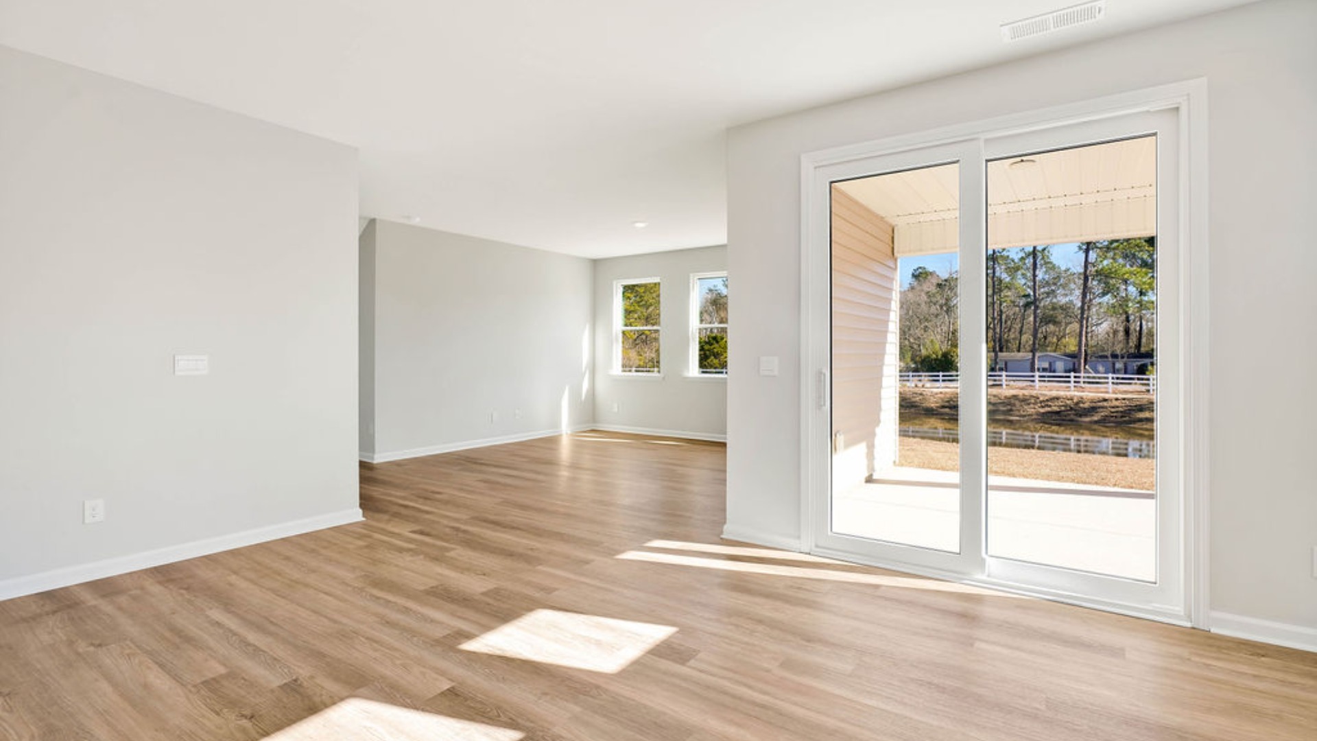 This Darby in Grayson Park, located in Leland, NC expands from its standard 1,881 sq. ft. single-story ranch layout into a 2,671 sq. ft. two-story configuration when built with the second-floor bonusThis Darby in Grayson Park, located in Leland, NC expands from its standard 1,881 sq. ft. single-story ranch layout into a 2,671 sq. ft. two-story configuration when built with the second-floor bonus