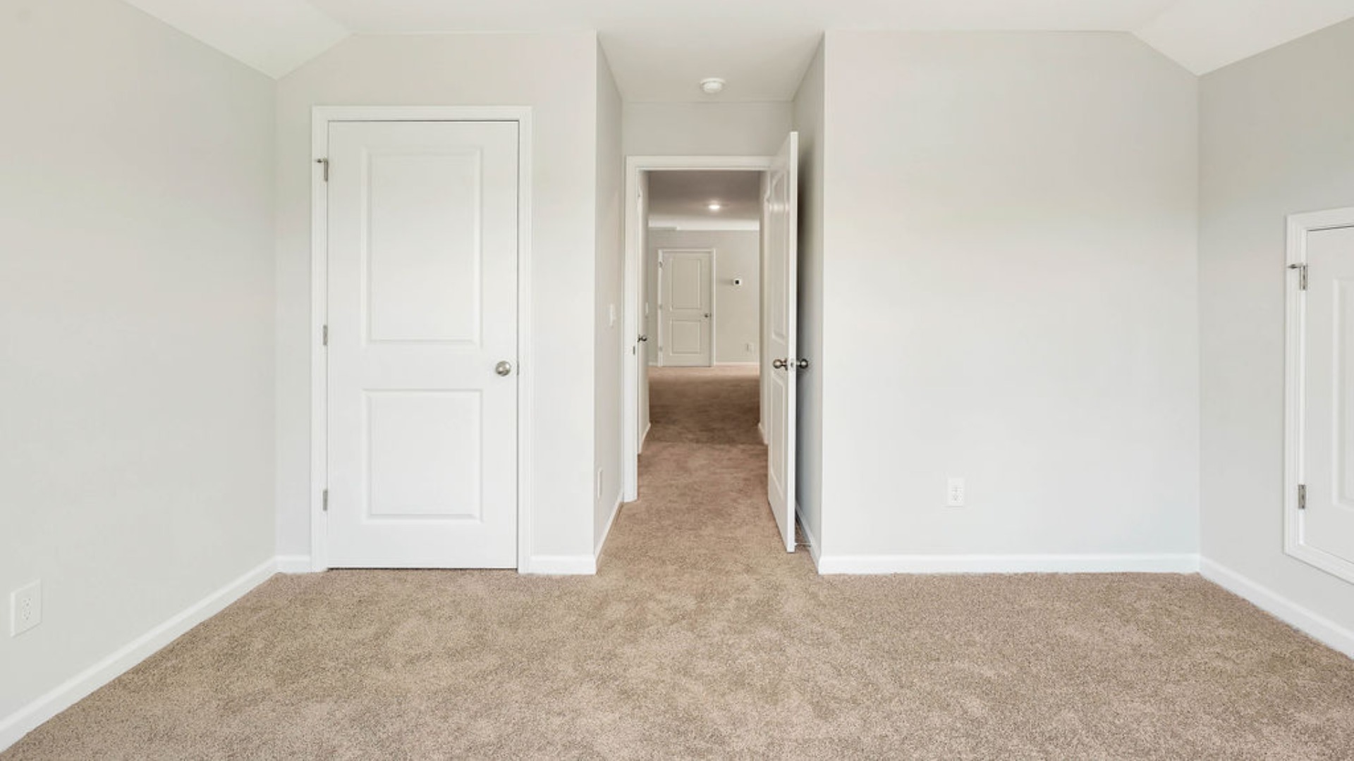 upstairs, one bedroom and a full bathroom. In every bedroom you’ll have carpeted floors and a closet in each room. Whether these rooms become bedrooms, office spaces, or other bonus rooms, there is sure to be comfort.