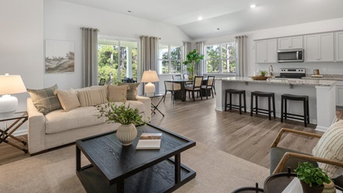 The Litchfield plan is a perfect home for beach living and entertaining. Completely open floor plan