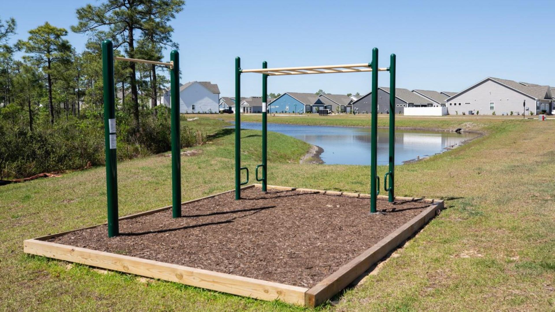 Residents have access to a range of amenities such as a well-equipped clubhouse, a fitness room, a spacious competition swimming pool, a kiddie pool, a hot tub, a sports court, a playground, and picturesque nature trails for walking.