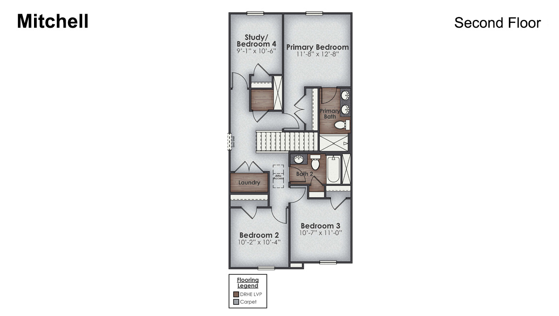Floor Plan in Grayson Park Townhomes Leland, NC D.R. Horton