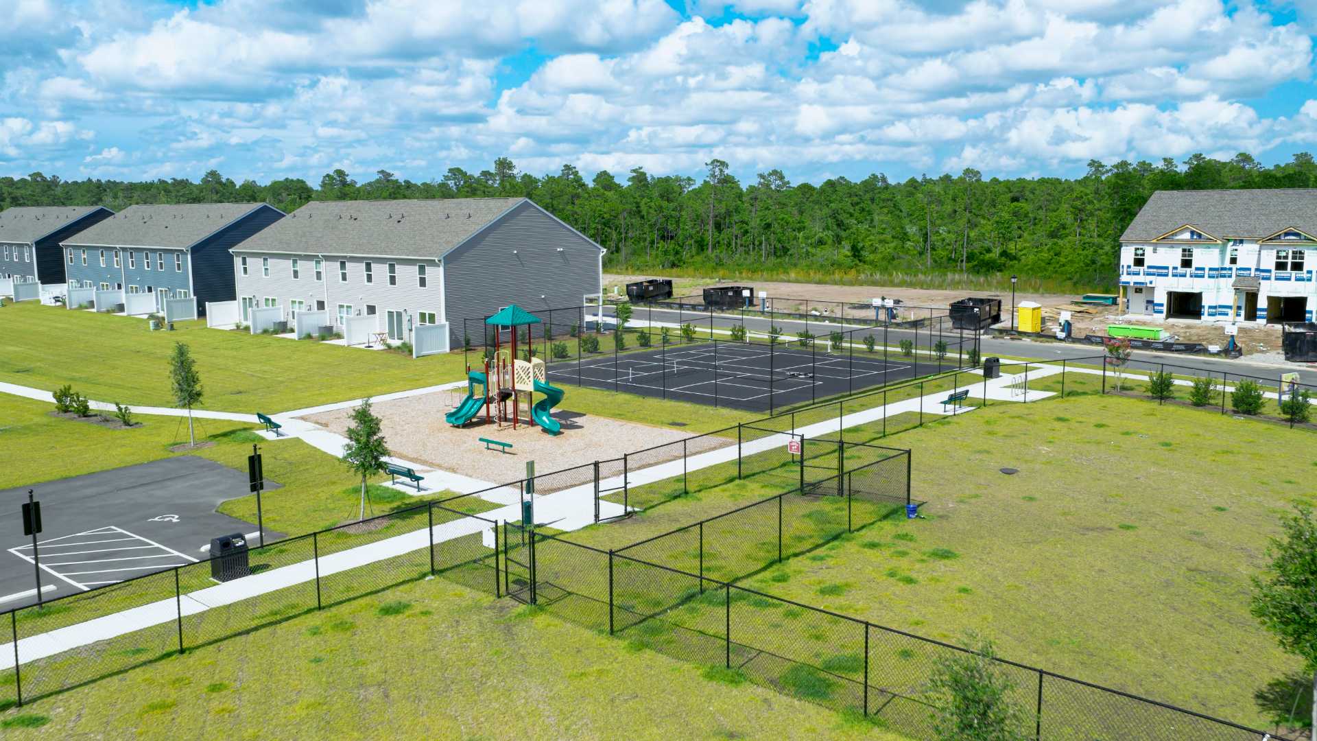 The new lineup of amenities that include Pickleball Courts, Playground, Dog Park and a Walking Trail.  Homeowners have access to a range of amenities such as a well-equipped clubhouse, a fitness room, a spacious competition swimming pool, a kiddie pool, a hot tub, a sports court, a playground, and picturesque nature trails for walking.