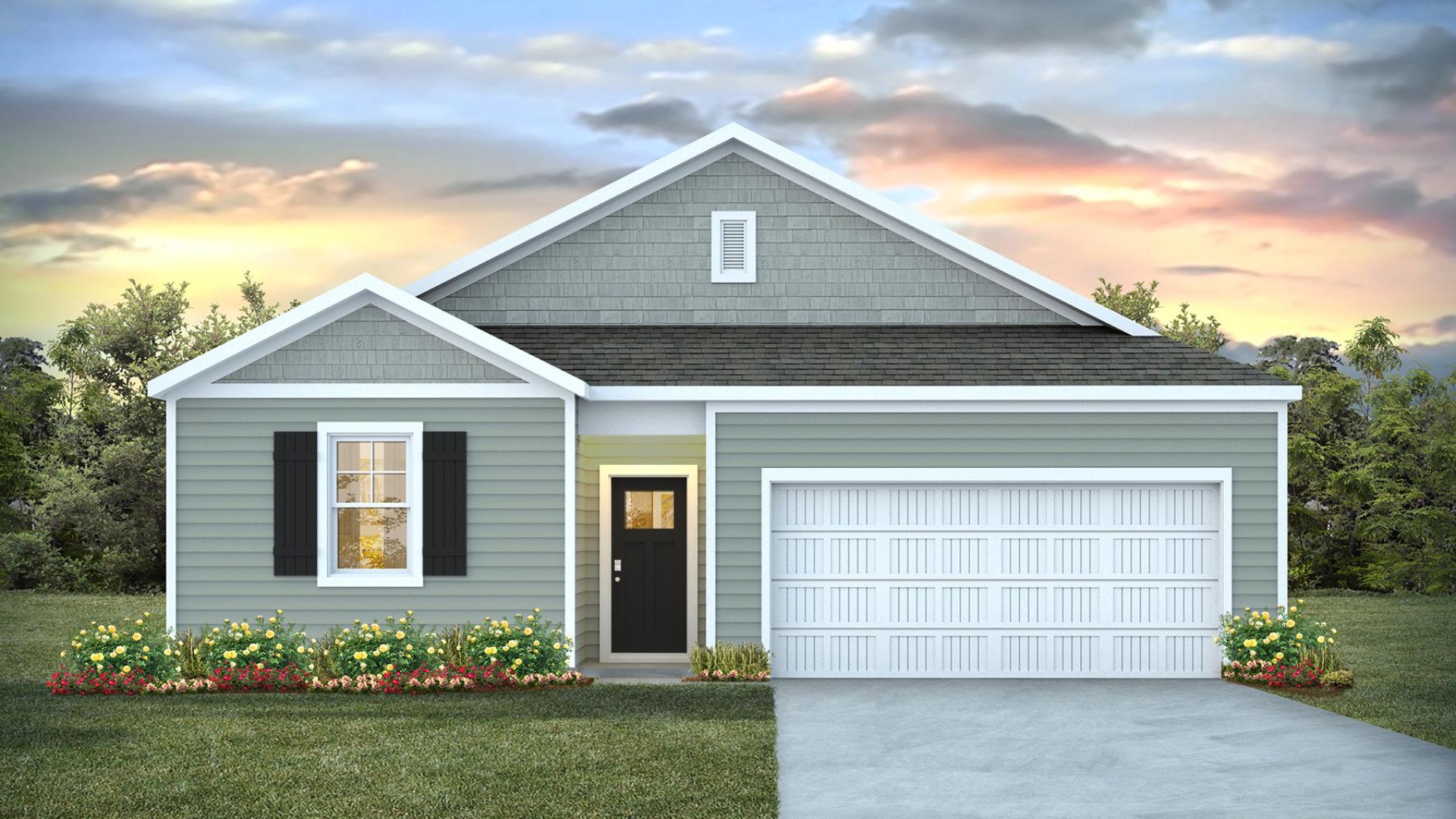 The Kerry floor plan offers open living space and a 2-car garage. Inside this 3 bedroom, 2 bathroom home, you’ll find 1,475 square feet of comfortable living.