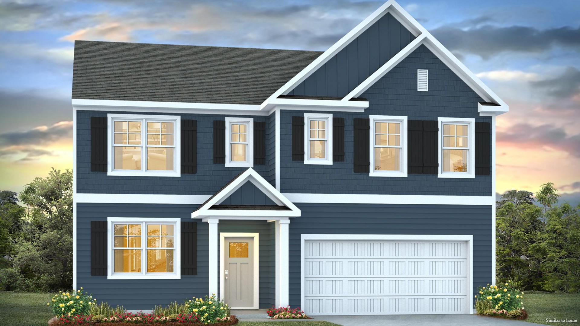 The Hayden offers 2,511 square feet with 5 bedrooms, 3 full bathrooms, 2-car garage and is one of our two-story floorplans featured in Brookside at Half Moon in Richlands, North Carolina. With 3 modern exteriors to choose from, the Hayden is sure to turn heads.