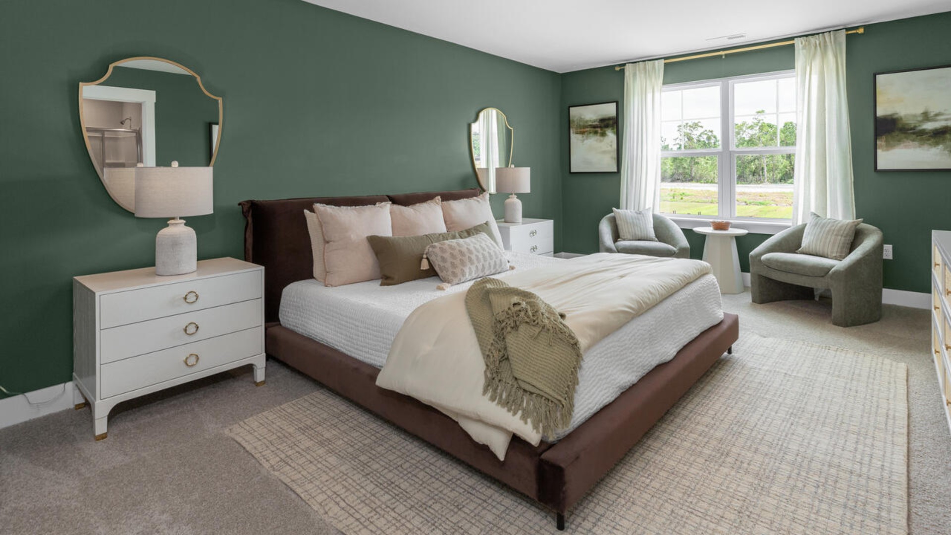 The upstairs has an additional living space, a laundry room, and a Primary Bedroom. Downstairs, a flex room can be used as an office or sitting area. In every bedroom you’ll have carpeted floors and a closet in each room. Whether these rooms become bedrooms, office spaces, or other bonus rooms, there is sure to be comfort.