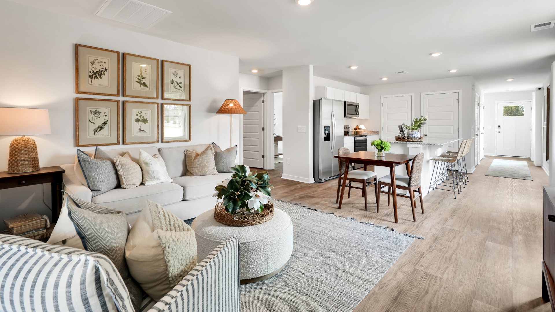 Welcome the Downing a 3-bedroom, 2-bathroom home, you’ll find 1,257 square feet of comfortable living. The living area is an open concept, where your kitchen, living, and dining areas blend seamlessly into a space perfect for everyday living and entertaining.