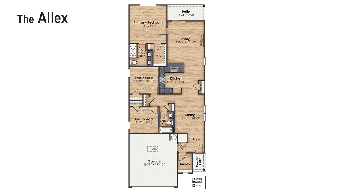 Inside this 3 bedroom, 2 bathroom home, you’ll find 1,459 square feet of comfortable living. This one-story concrete block constructed home is meticulously designed to optimize living space through an open-concept layout.