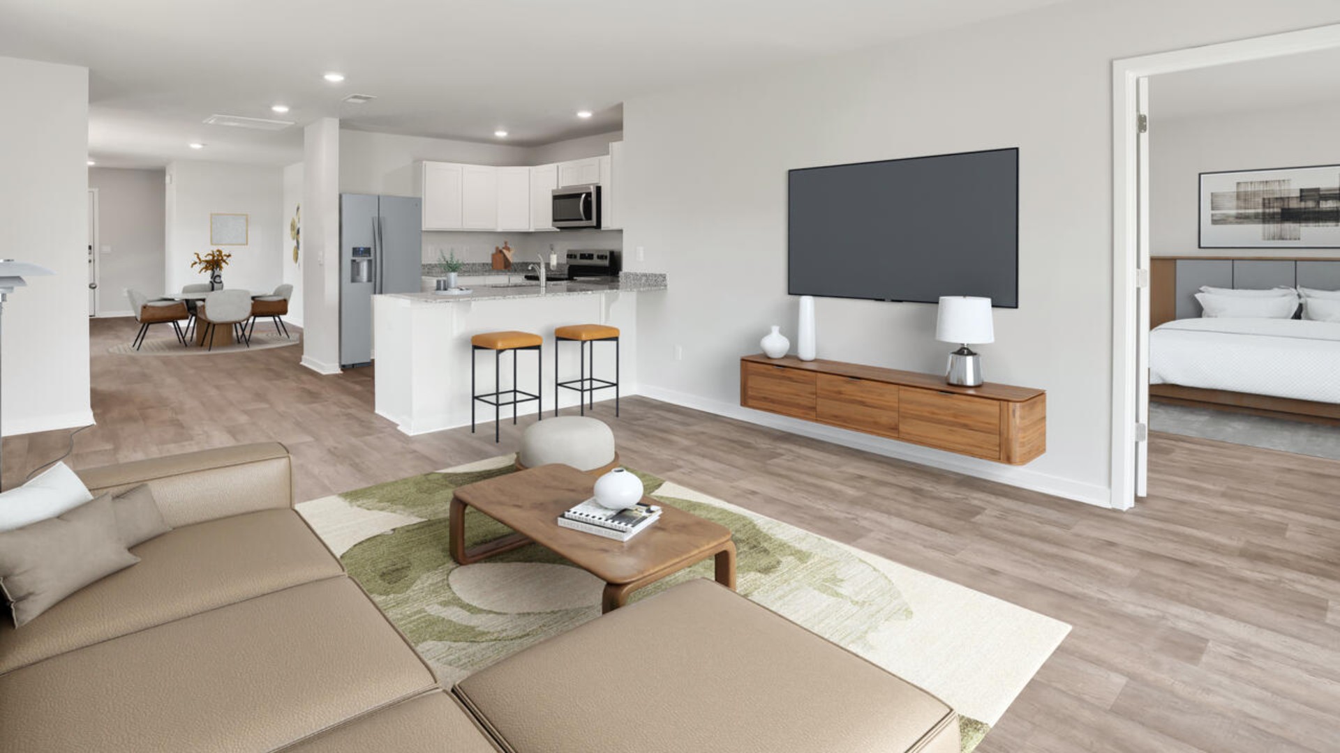 This single-story haven ensures convenience and accessibility, providing a perfect balance of open space and purposeful design for a truly enjoyable living experience.