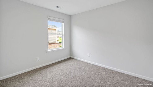 The primary bedroom features an ensuite bathroom with a double vanity, granite countertops, and walk-in closet . Each bedroom has carpeted floors along with a closet that are versatile to fit your family's needs, whether they become bedrooms or home offices.