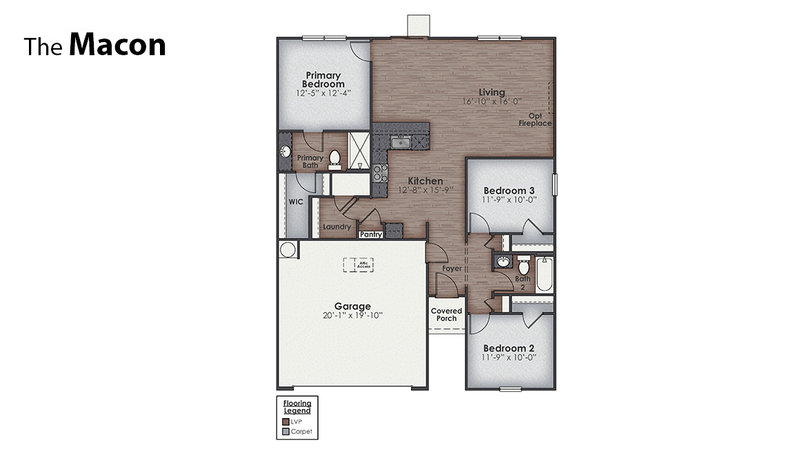 One story home with two car garage elevation A