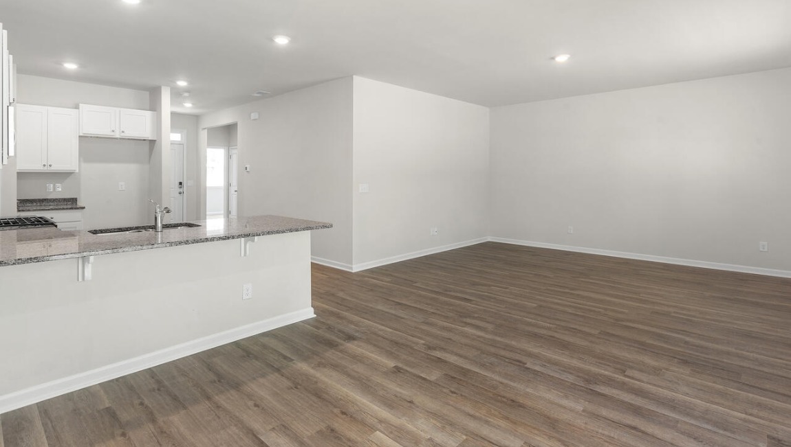 View from living room into dining room
