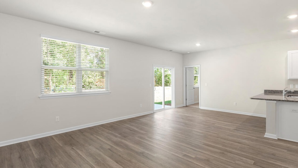 View from living room into dining room