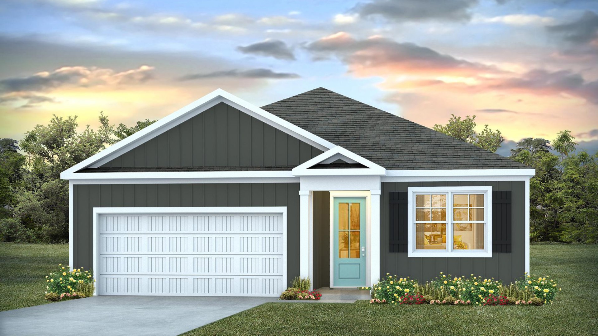 The Aria is a 3-bedroom, 2-bathroom home with 1,618 square feet of open living space. Its centerpiece is the showstopper kitchen, This one-level floor plan is perfect for entertaining or relaxing in style.