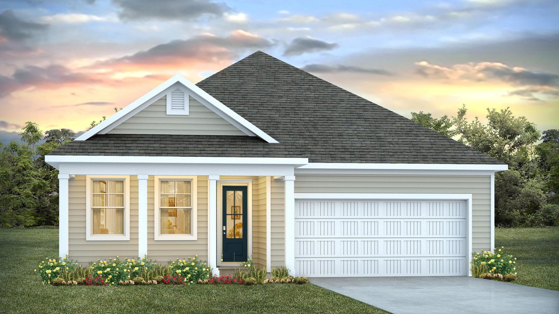 The Aria is a 3-bedroom, 2-bathroom home with 1,618 square feet of open living space. Its centerpiece is the showstopper kitchen, This one-level floor plan is perfect for entertaining or relaxing in style.