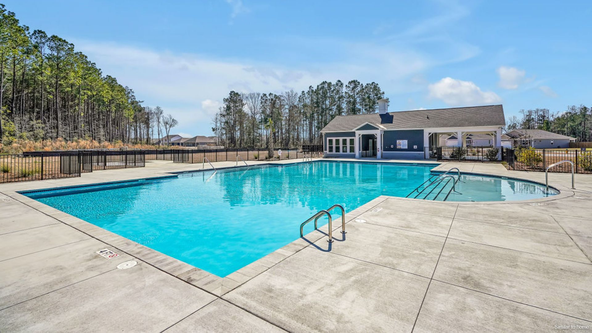 Homeowners will enjoy community amenities that include a pool, firepit, pavilion with fitness room.