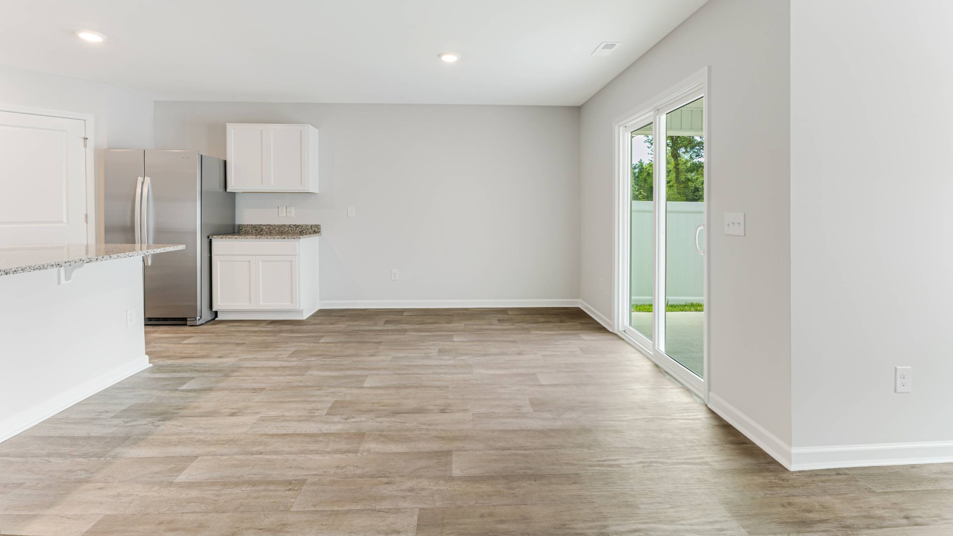 View from living room into dining room