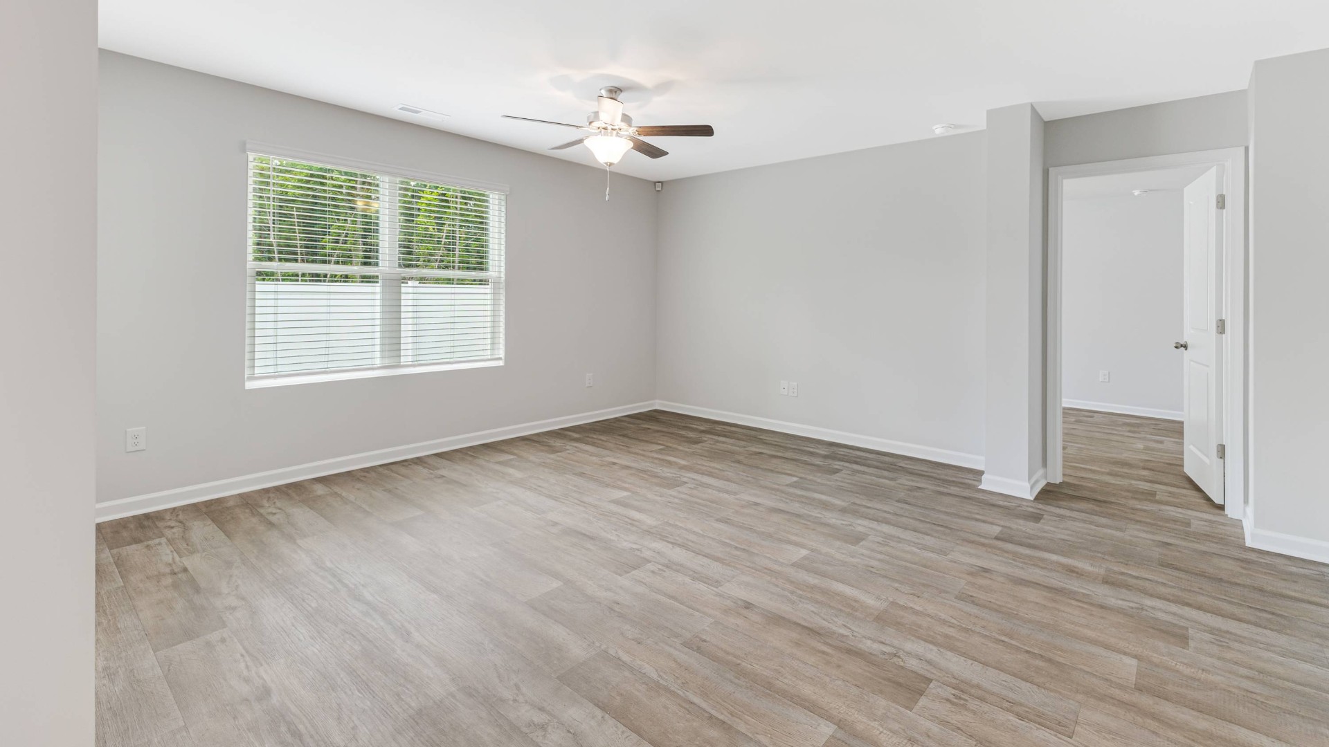 View from dining room into living room