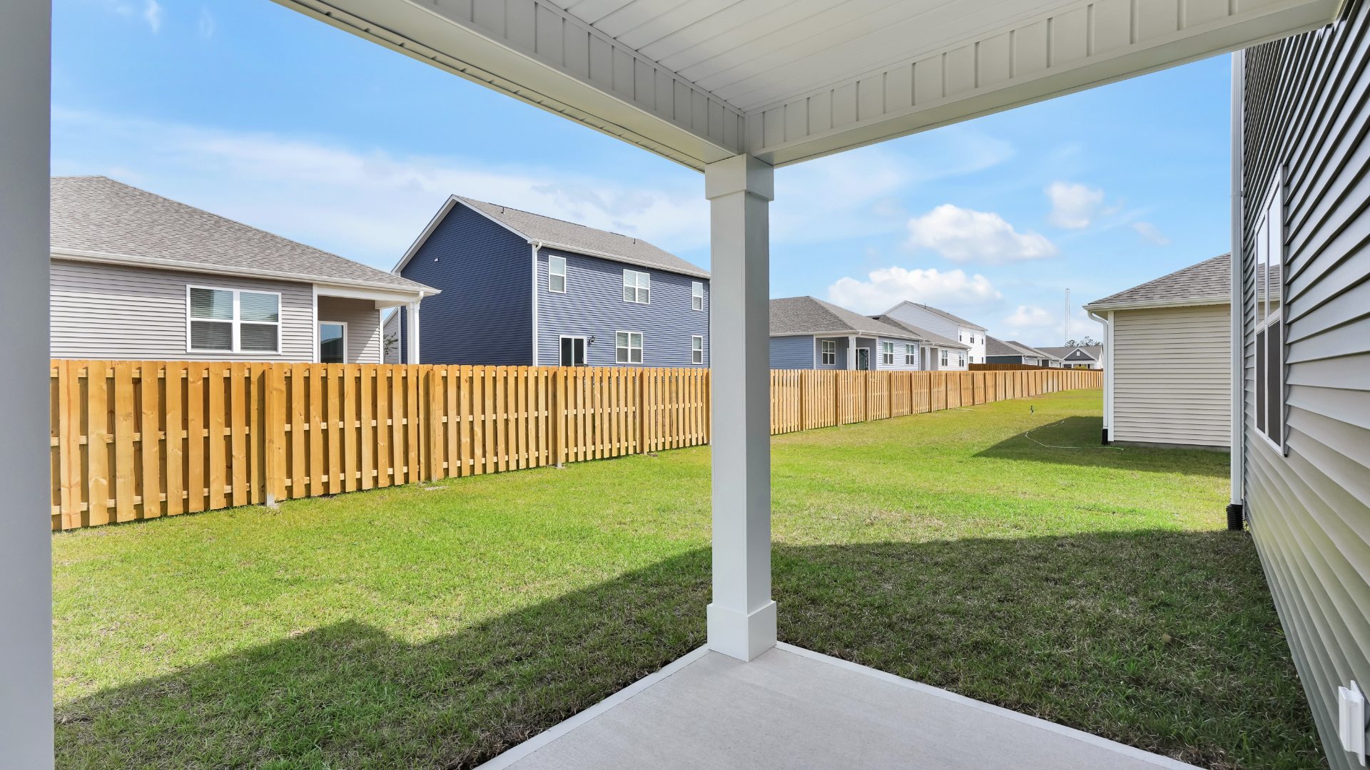 Enjoy the covered patio perfect for entertaining and enjoying the Carolina evenings.