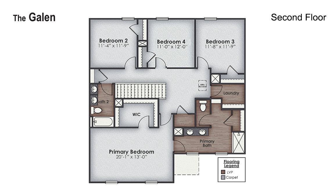Inside this 4 bedroom, 2.5 bathroom home, you’ll find 2,338 square feet of comfortable living. The living area is an open concept, where your kitchen, living, and dining areas blend seamlessly into a space perfect for everyday living and entertaining.
