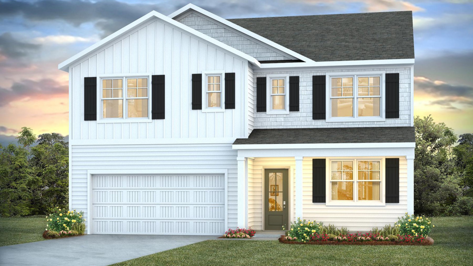 The Hayden Floorplan offers 2,511 square feet with 5 bedrooms, 3 full bathrooms, and a 2-car garage. With its spacious layout and modern amenities, the Hayden is perfect for those seeking a versatile and functional home.