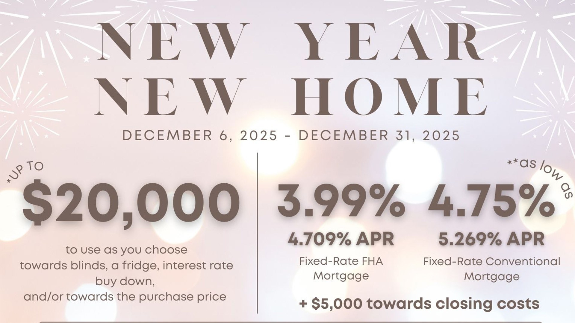 New Year New home promotion DR Horton