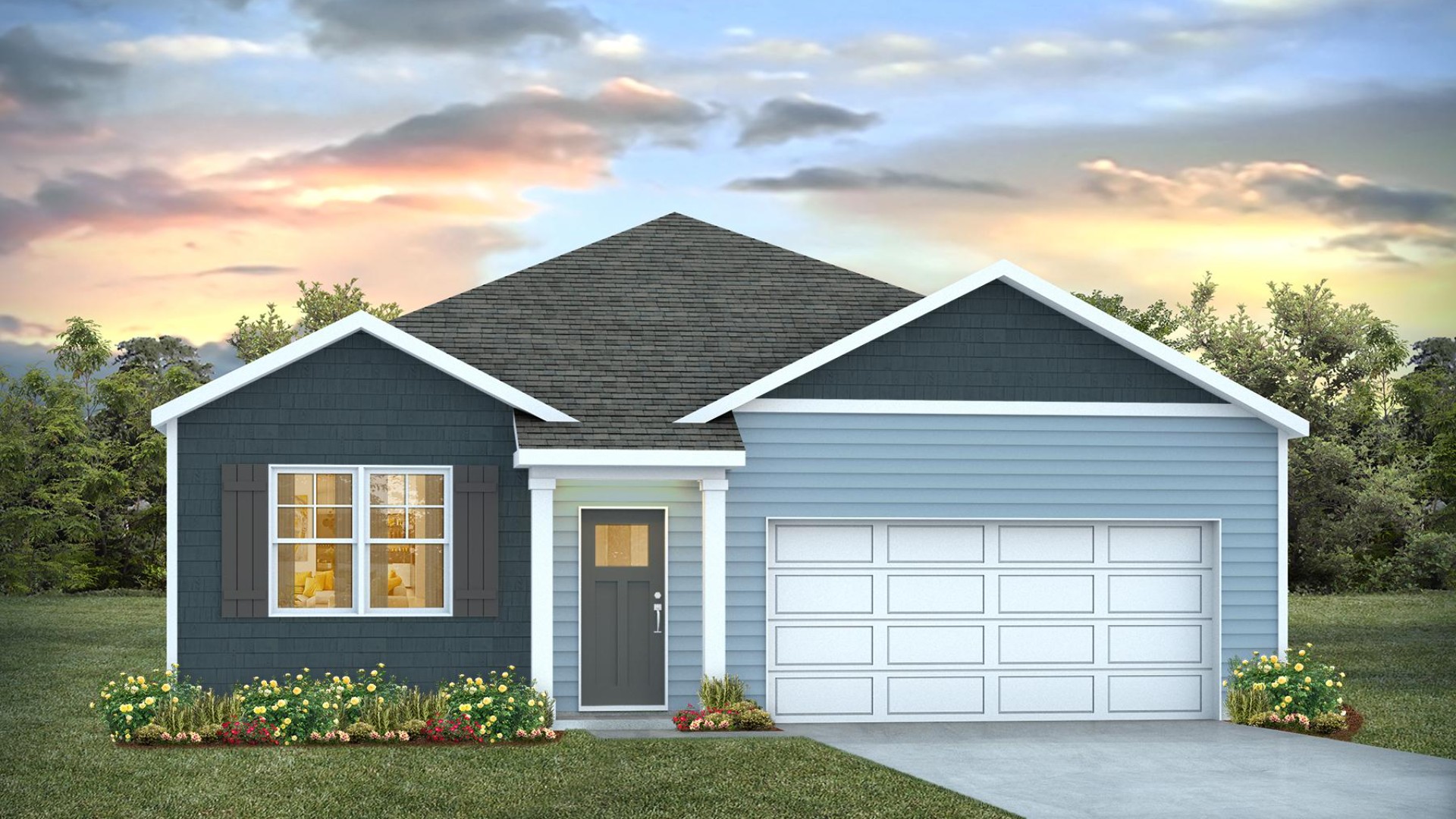The Aria is a 3-bedroom, 2-bathroom home with 1,618 square feet of open living space. Its centerpiece is the showstopper kitchen, This one-level floor plan is perfect for entertaining or relaxing in style.