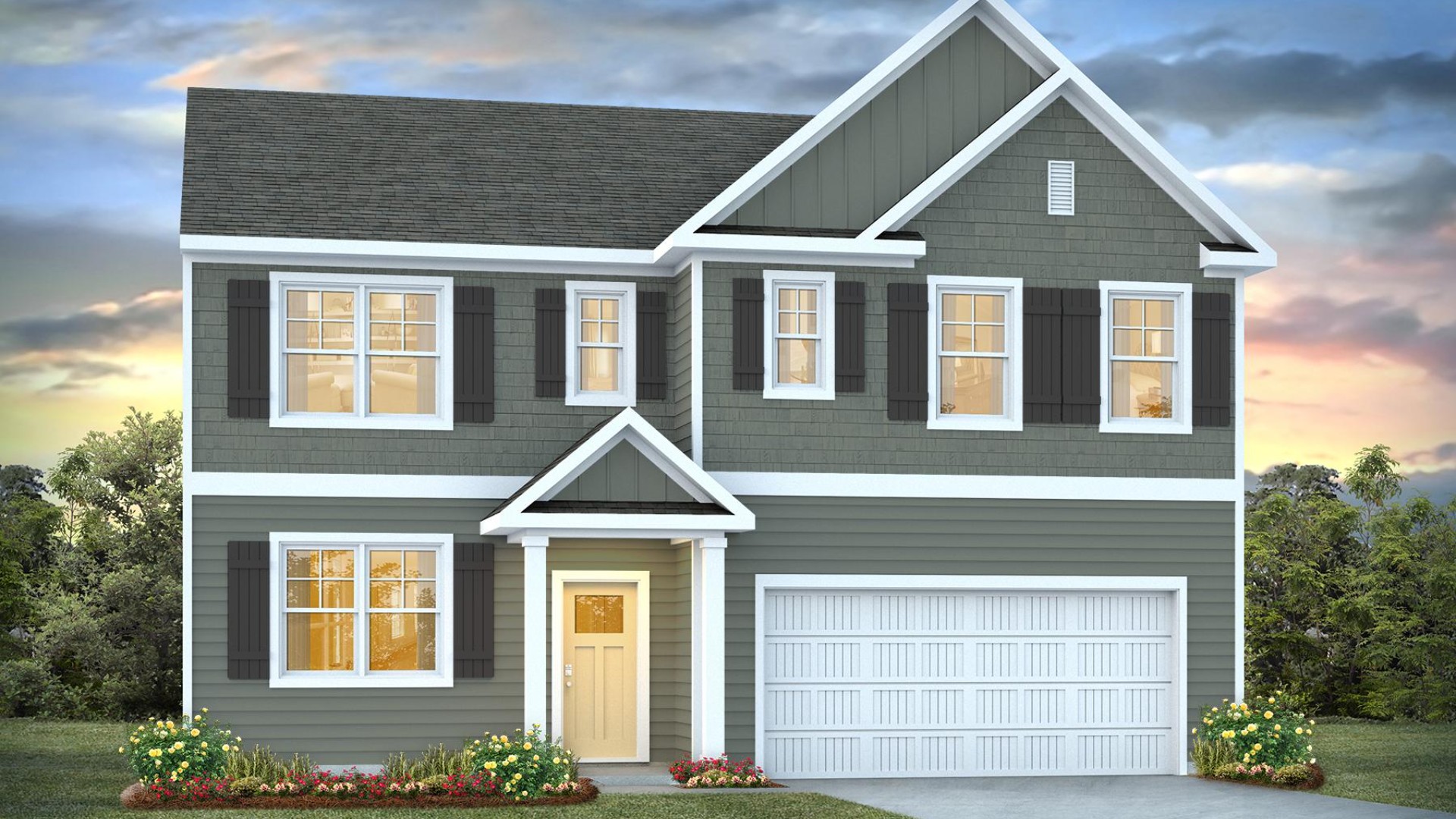 The Hayden offers 2,511 square feet with 5 bedrooms, 3 full bathrooms, 2-car garage and is one of our two-story floorplans featured in our Mariners Reach community in Bolivia, North Carolina. With 3 modern exteriors to choose from, the Hayden is sure to turn heads.