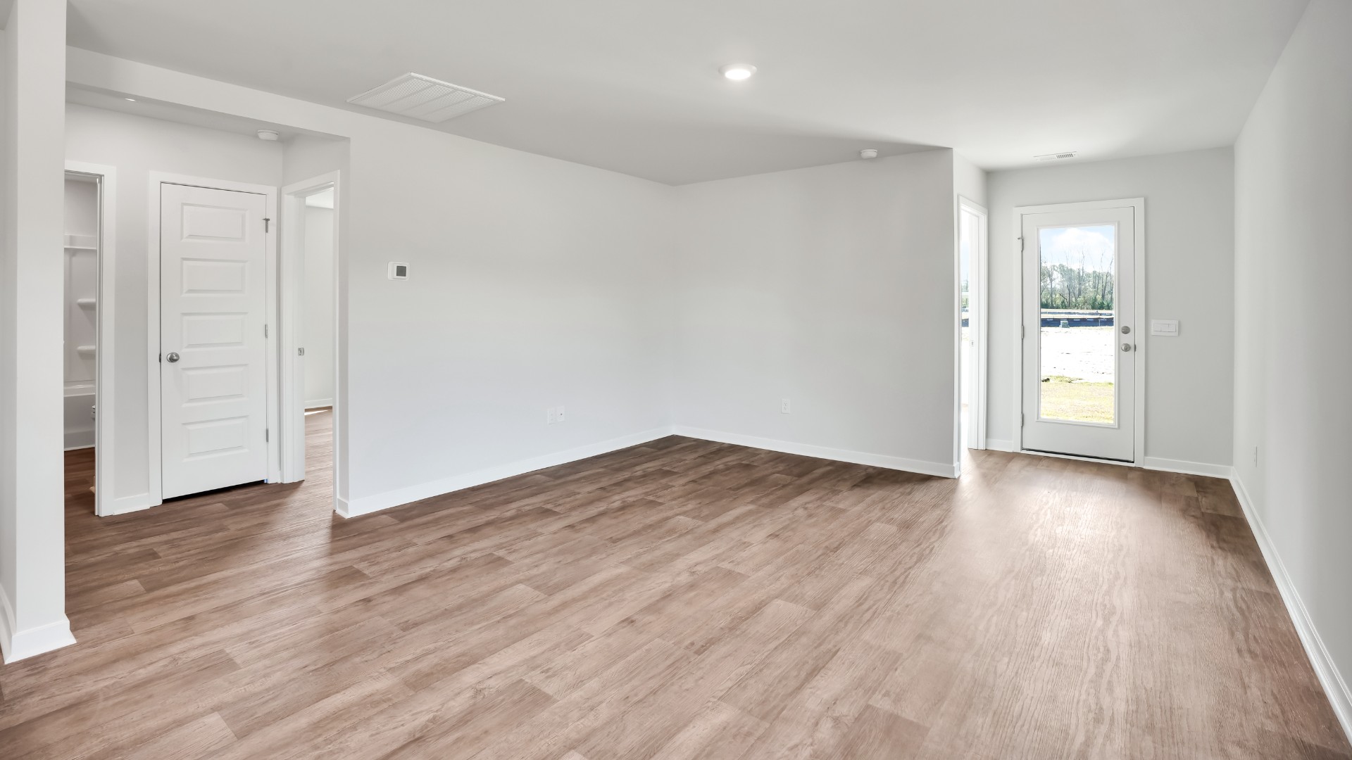 This appealing one-story layout optimizes living space with an open concept kitchen situated in between the living room and dining room and all bedrooms upstairs.