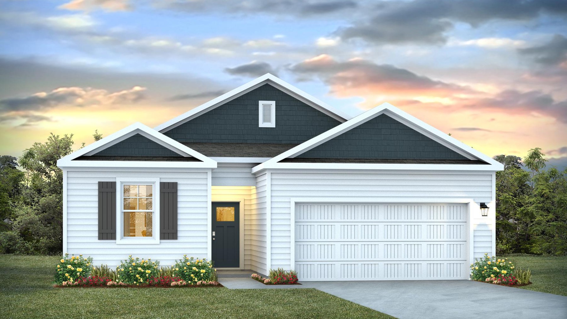 The Macon is a thoughtfully designed single-story home offers 1,343 square feet of comfortable living space with 3 bedrooms and 2 bathrooms, combining simplicity, style, and functionality for modern living.