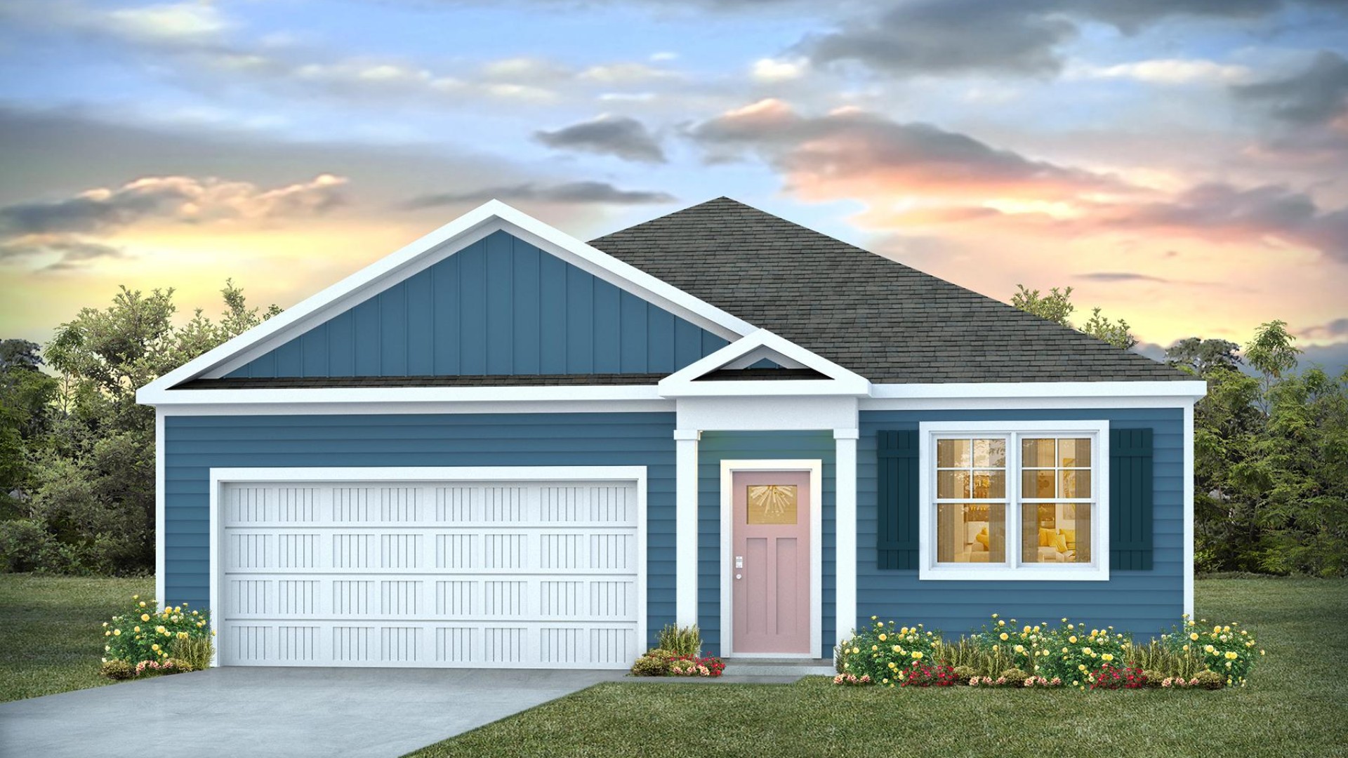 The Aria is a 3-bedroom, 2-bathroom home with 1,618 square feet of open living space. Its centerpiece is the showstopper kitchen, this one-level floor plan is perfect for entertaining or relaxing in style.