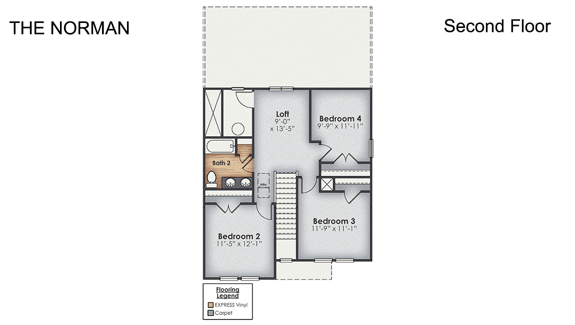 Welcome to the Norman a two-story townhome with 4 bedrooms, 2.5 Baths, 1,763 sq ft and 1 car garage