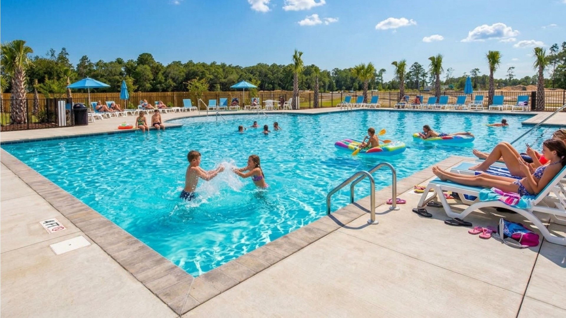 Homeowners will enjoy variety of resort-style amenities, including a pool, fitness center, playground, basketball, tennis, pickleball, and volleyball courts.