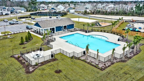 Homeowners will enjoy variety of resort-style amenities, including a pool, fitness center, playground, basketball, tennis, pickleball, and volleyball courts.