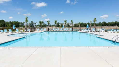 Homeowners will enjoy variety of resort-style amenities, including a pool, fitness center, playground, basketball, tennis, pickleball, and volleyball courts.