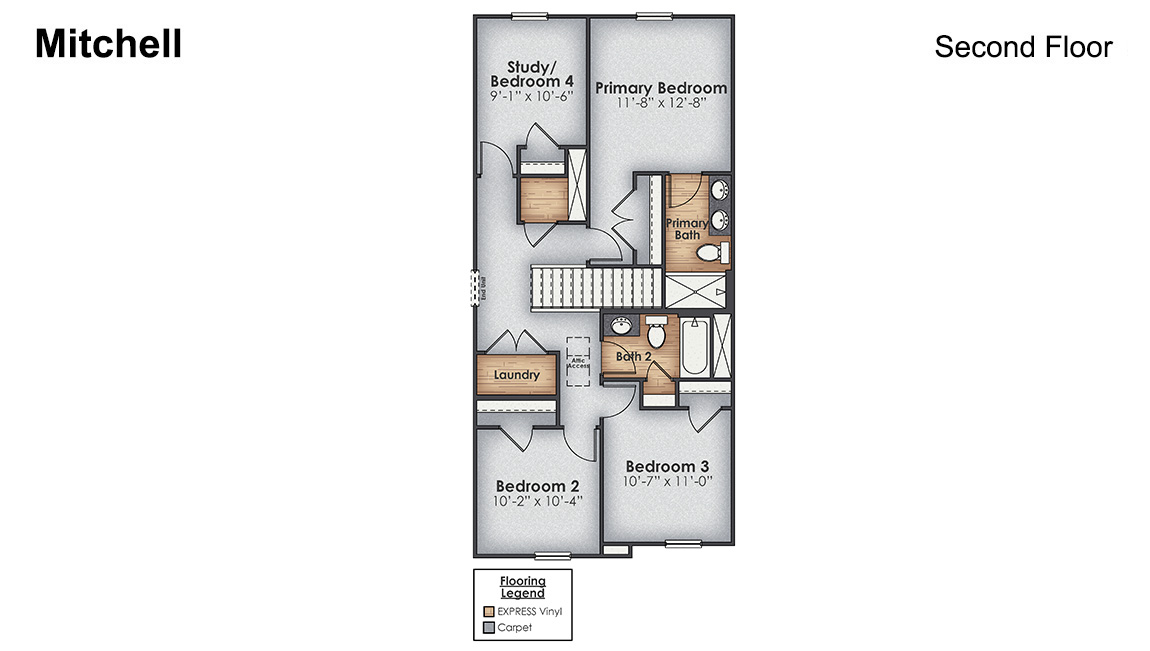 Welcome to the Mitchell! A two-story townhome with 4 bedrooms, 2.5 Baths, and 1 car garage in a prime location! Your new home in Castle Hayne, North Carolina in our Sidbury Station communit