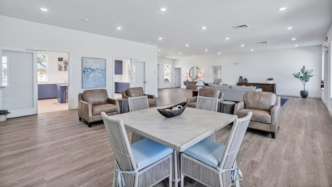 Homeowners will enjoy a resort style swimming pool, clubhouse with full kitchen, fitness room, simulated golf, pool table, fire pit area, multi-game court, discovery playground and amenity pond.