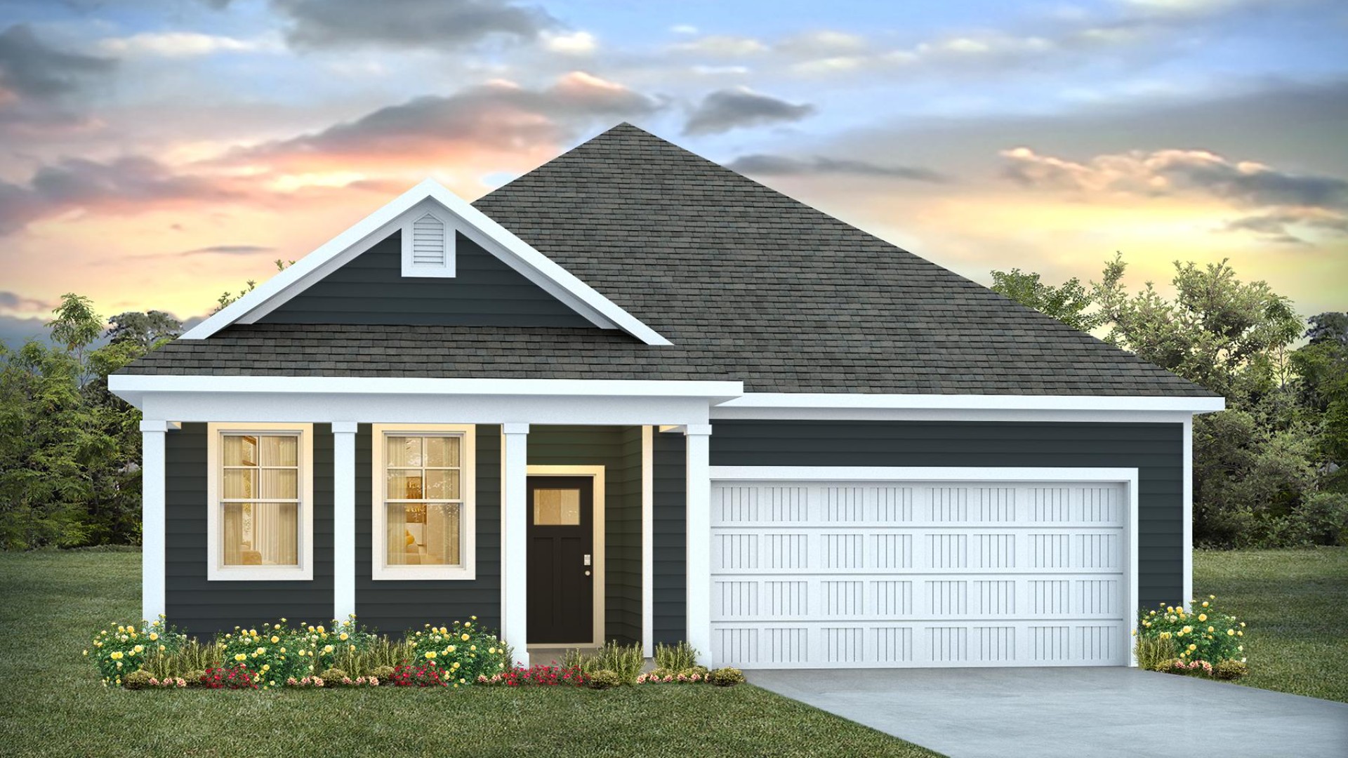 The Aria is a 3-bedroom, 2-bathroom home with 1,618 square feet of open living space.