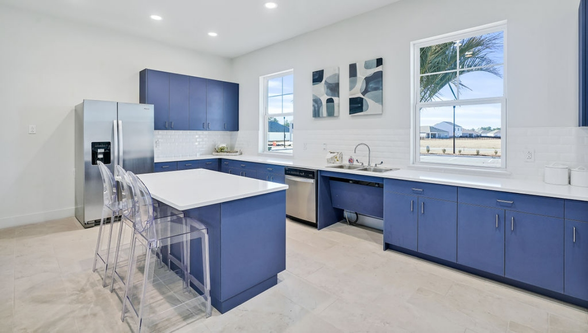 Homeowners will enjoy a resort style swimming pool, clubhouse with full kitchen, fitness room, simulated golf, pool table, fire pit area, multi-game court, discovery playground and amenity pond.