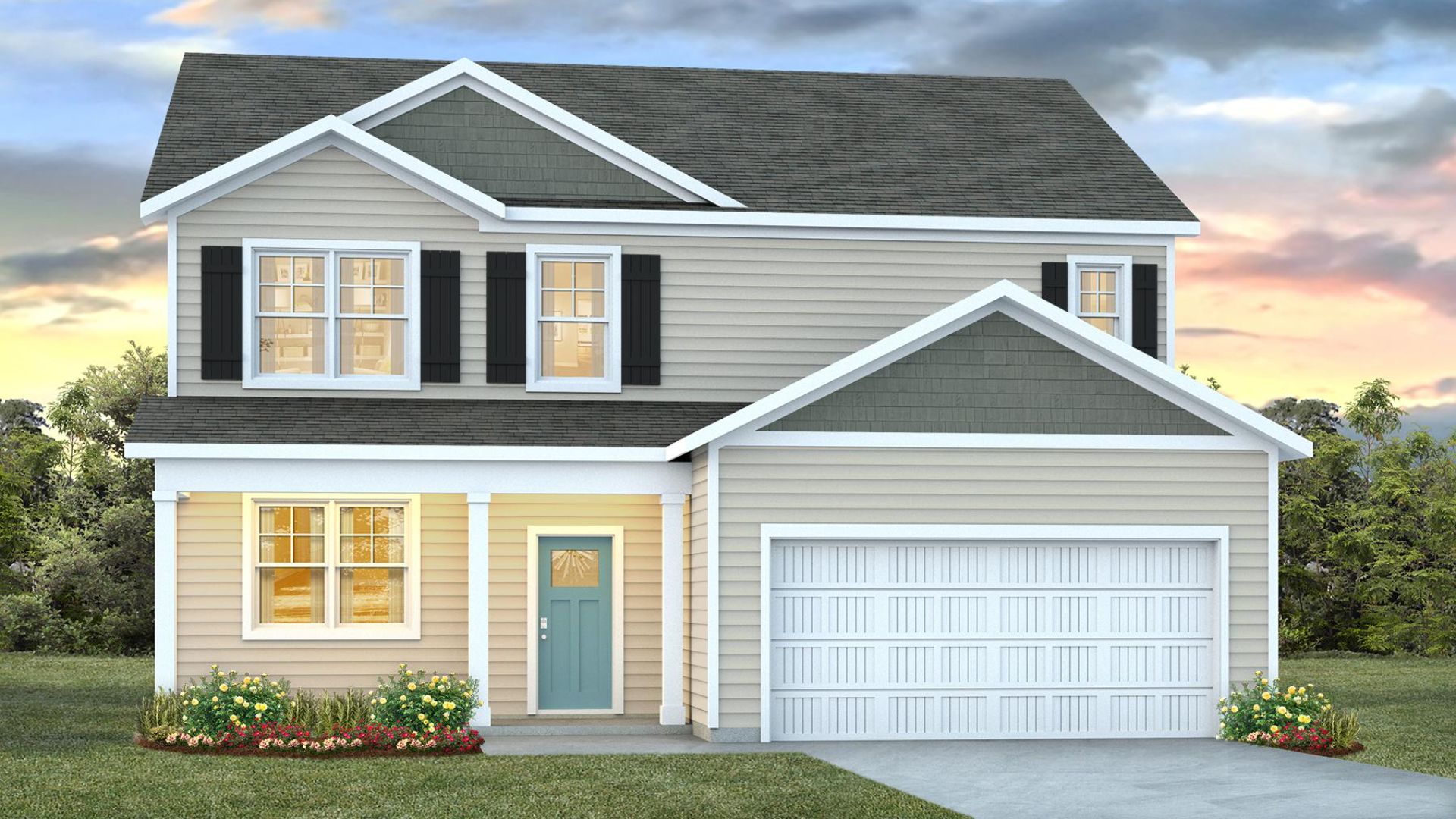The Elle is one of our two-story floorplans in Sidbury Station, located in Wilmington, North Carolina. Inside this 5 bedroom, 2.5 bathroom home, you’ll find 2,713 square feet of comfortable living.