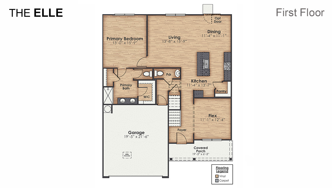 The Elle is one of our two-story floorplans in Sidbury Station, located in Wilmington, North Carolina. Inside this 5 bedroom, 2.5 bathroom home, you’ll find 2,713 square feet of comfortable living.