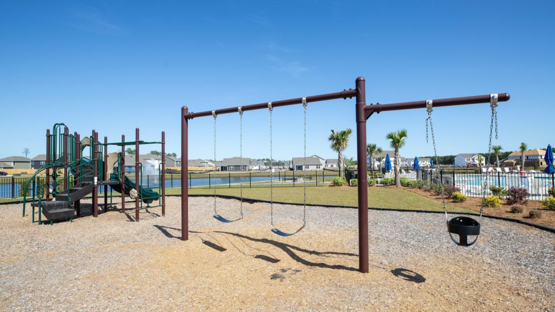 Residents will enjoy a resort style swimming pool, clubhouse with fitness room, fire pit area, multi-game court, discovery playground and amenity pond.