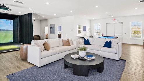 Residents will enjoy a resort style swimming pool, clubhouse with fitness room, fire pit area, multi-game court, discovery playground and amenity pond.