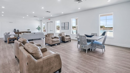 Residents will enjoy a resort style swimming pool, clubhouse with fitness room, fire pit area, multi-game court, discovery playground and amenity pond.