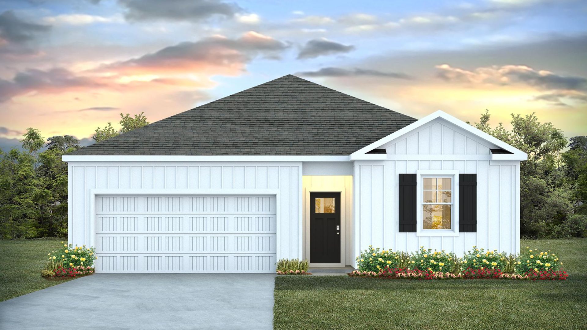 The Kerry floor plan offers 3 bedrooms, 2 baths, 1,476 sq ft of open living space and a 2-car garage. This home is located in Bolivia, NC in our Eagle Creek community.