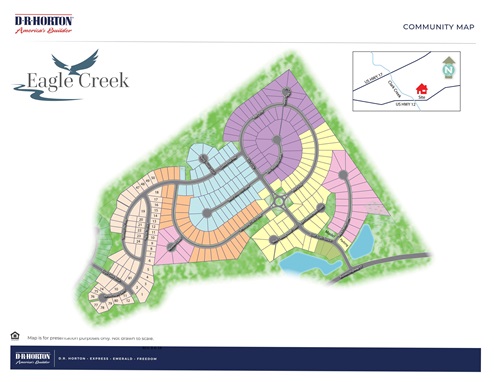 This homesite features a beautiful one-story Cameron. New Homes in Bolivia, NC Eagle Creek